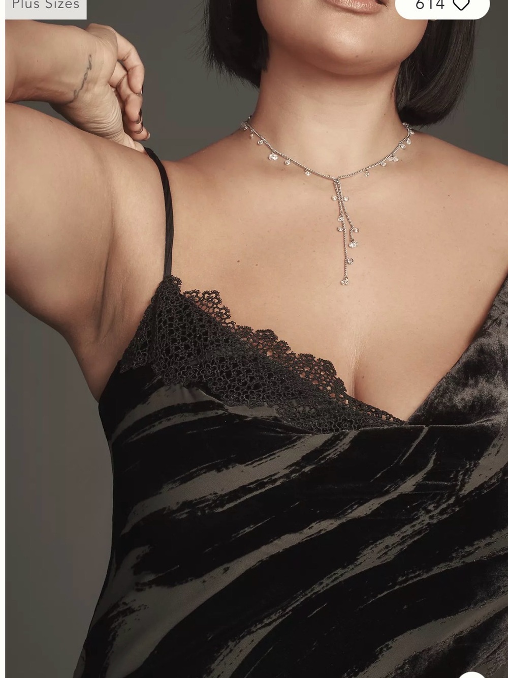 NWT By Anthropologie 3X Black Velvet Slip Dress - Floral Lace Cowl, Burnout - Picture 11 of 11